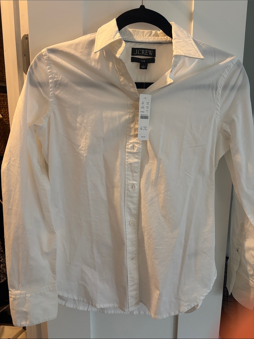 J.Crew Women’ slim fit Classic White Button-Down Shirt